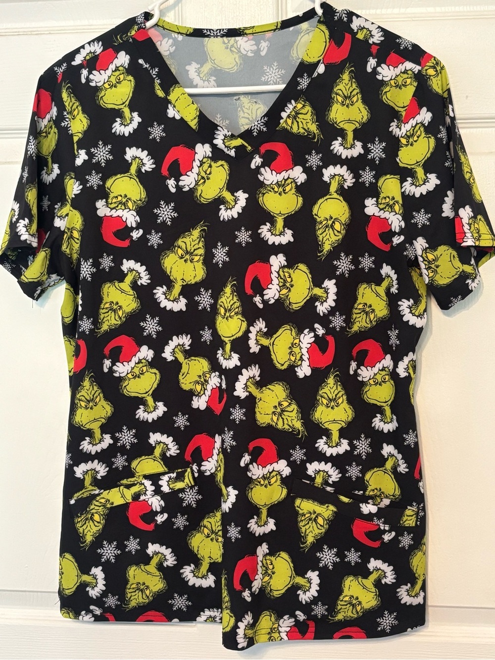 The Grinch Black Holiday Scrub Top